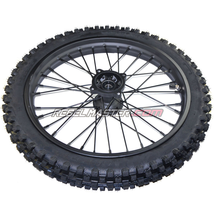 Roda dianteira de motocross de 17" com pneu.
